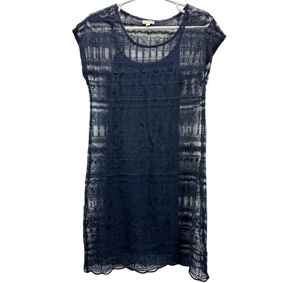 Garnet Hill Dresses & Skirts - Garnet Hill Lace Dress with Lining Sleeveless Blue Size 2